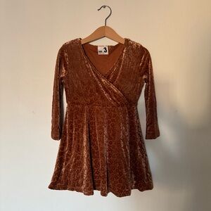 Cotton On Kids Gold Velvet Dress